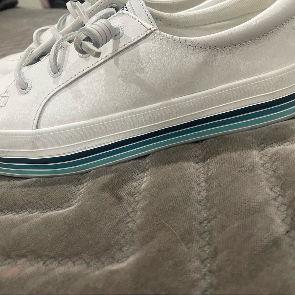 Sperry Blue and White Canvas Sneakers with Layered Sole